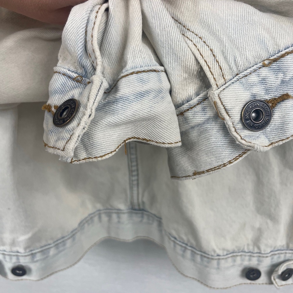 Brooklyn Cloth Denim Jacket Distressed Light Wash Button Front XL‎ trucker - Picture 15 of 16